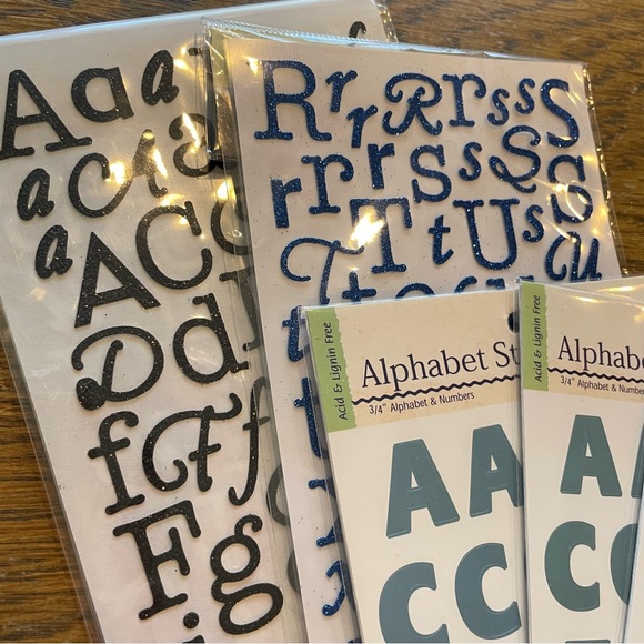 Alphabet Sticker Scrapbooking Creative Letter Colors Glitter Bundle - Picture 7 of 7